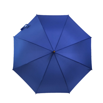 Payung Hadiah Promosi Warna Solid Tahan Angin SGS Dengan Gagang Kayu